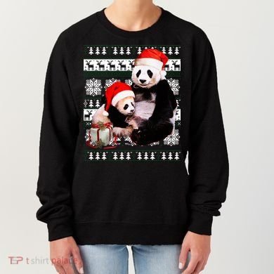 Ugly Christmas Sweater Panda Bears Women's Sweatshirt