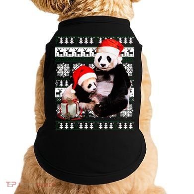 Ugly Christmas Sweater Panda Bears Doggie Tank
