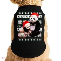 Ugly Christmas Sweater Panda Bears Doggie Tank thumb 0