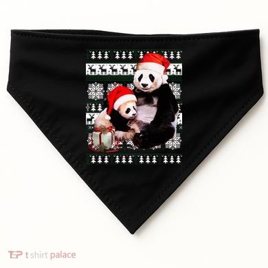 Ugly Christmas Sweater Panda Bears USA-Made Doggie Bandana