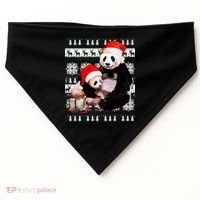 Ugly Christmas Sweater Panda Bears USA-Made Doggie Bandana thumb 0