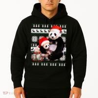 Ugly Christmas Sweater Panda Bears Hoodie thumb 2