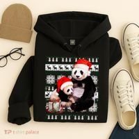 Ugly Christmas Sweater Panda Bears Hoodie thumb 4