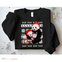 Ugly Christmas Sweater Panda Bears Sweatshirt thumb 2