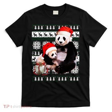 Ugly Christmas Sweater Panda Bears T-Shirt