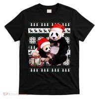 Ugly Christmas Sweater Panda Bears T-Shirt thumb 0