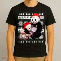 Ugly Christmas Sweater Panda Bears T-Shirt thumb 3