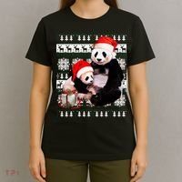 Ugly Christmas Sweater Panda Bears T-Shirt thumb 4
