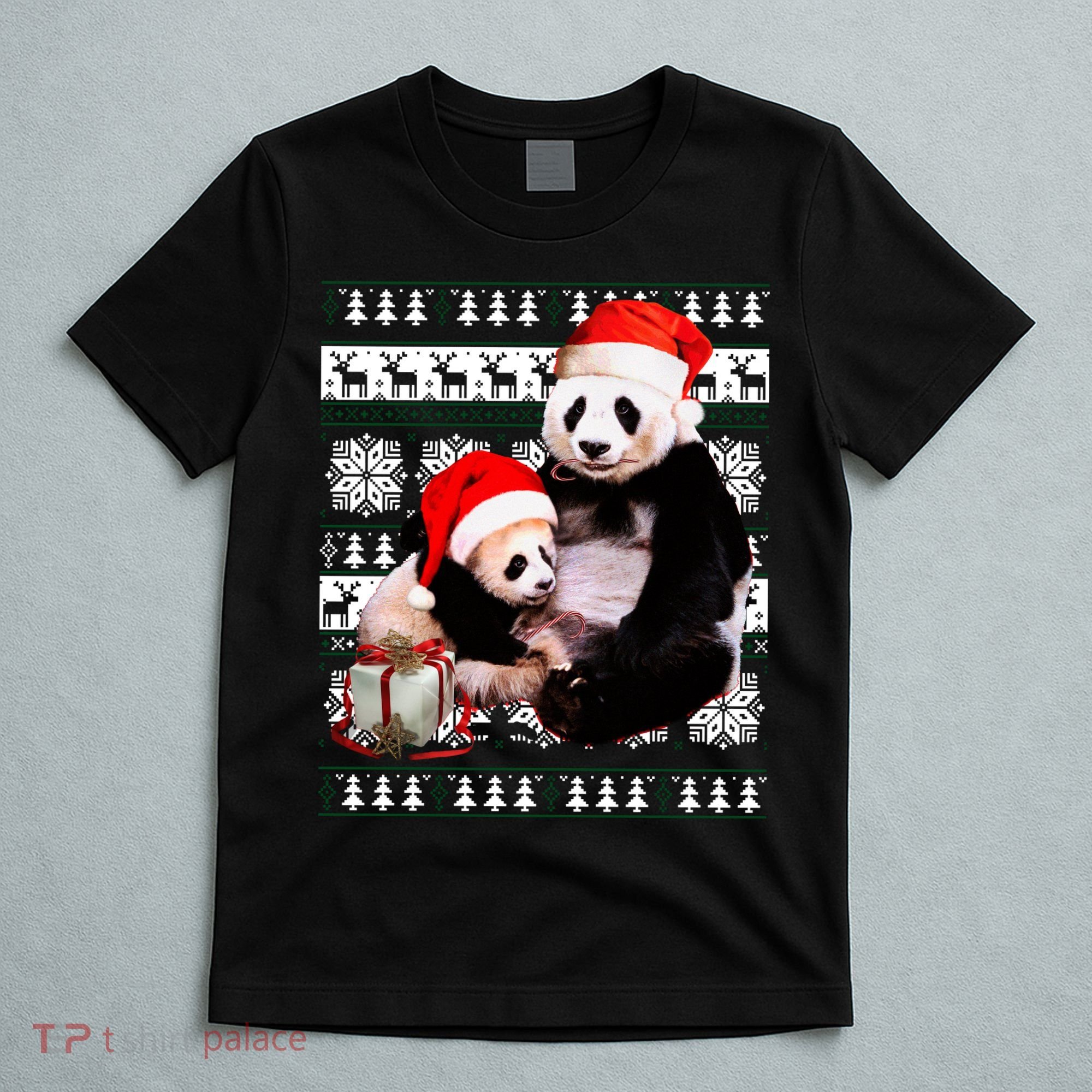 Ugly Christmas Sweater Panda Bears T-Shirt