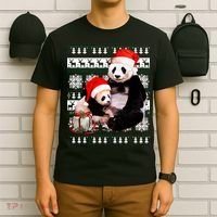 Ugly Christmas Sweater Panda Bears T-Shirt thumb 6
