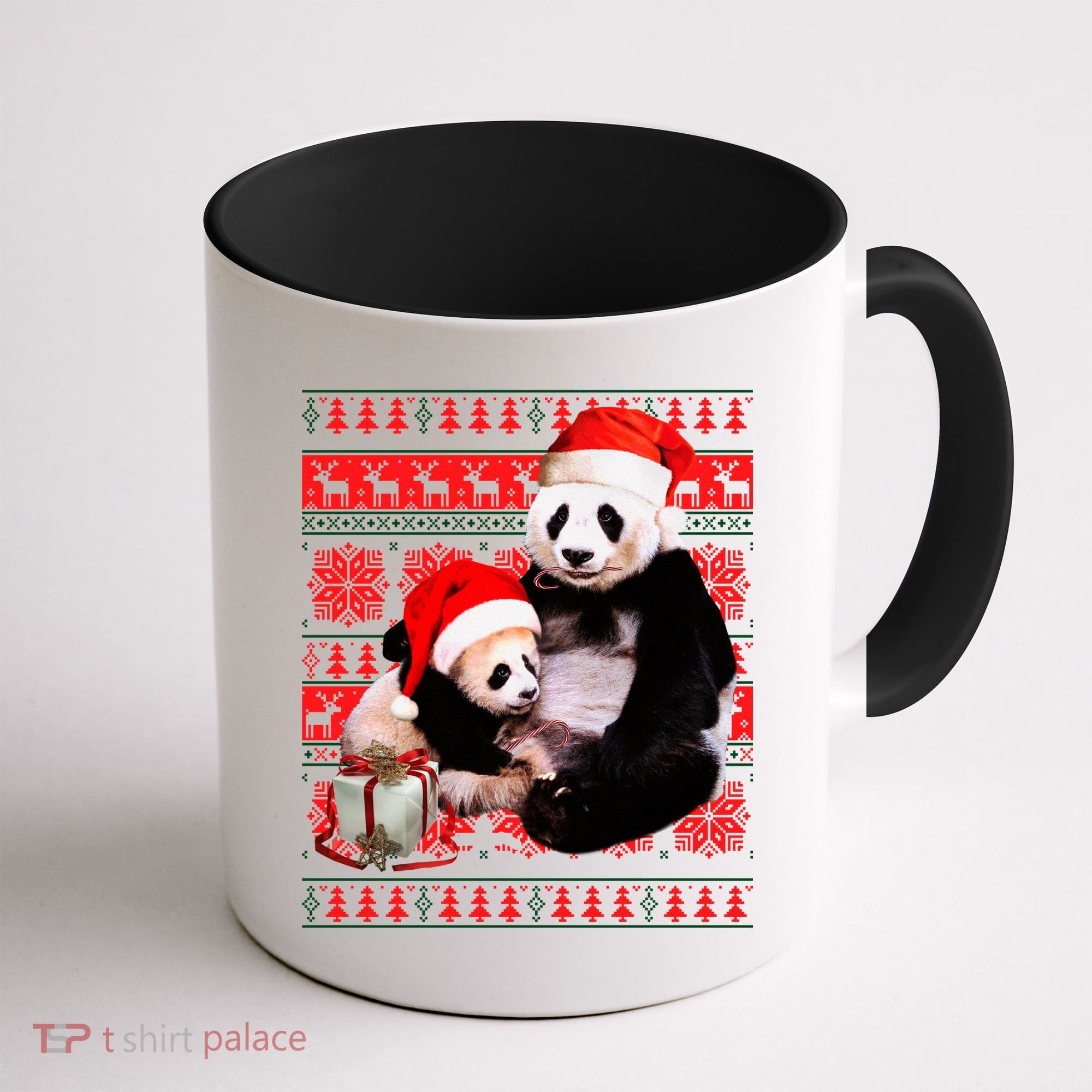 Ugly Christmas Sweater Panda Bears Coffee Mug