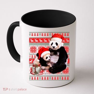 Ugly Christmas Sweater Panda Bears Coffee Mug