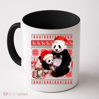 Ugly Christmas Sweater Panda Bears Coffee Mug thumb 0