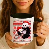 Ugly Christmas Sweater Panda Bears Coffee Mug thumb 3