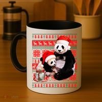 Ugly Christmas Sweater Panda Bears Coffee Mug thumb 4