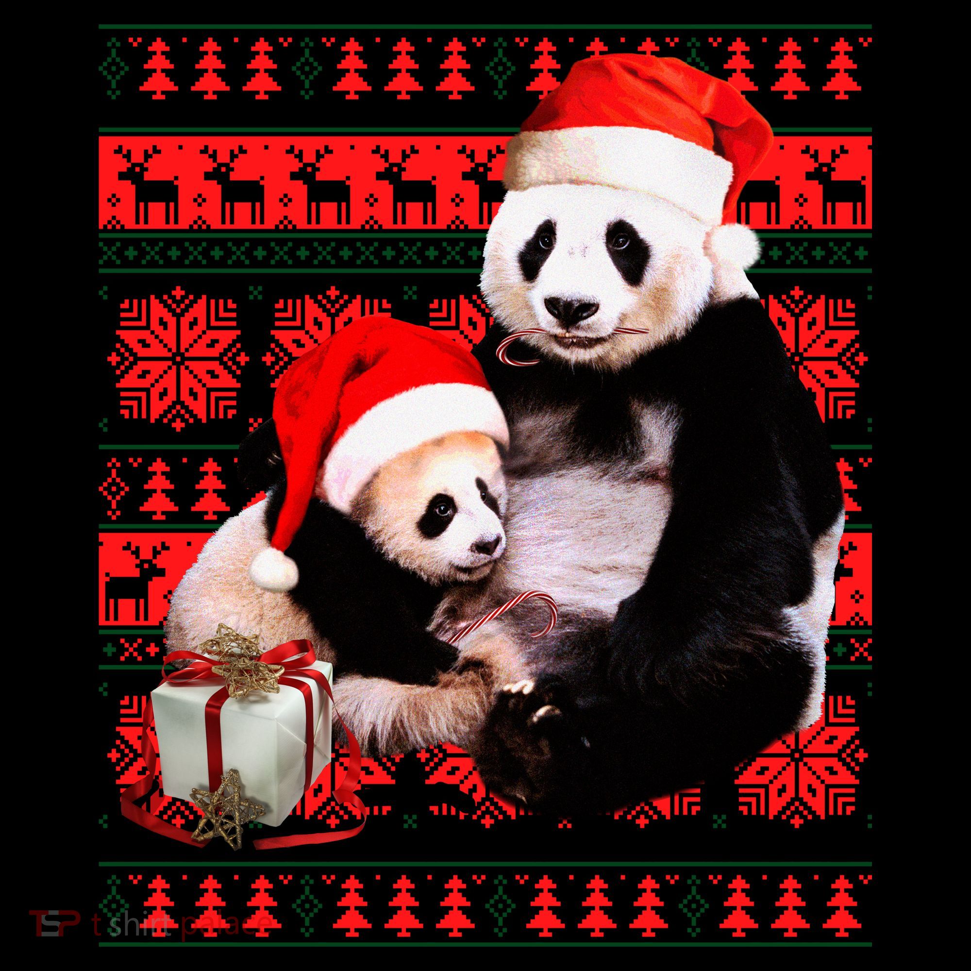 Ugly Christmas Sweater Panda Bears Coffee Mug