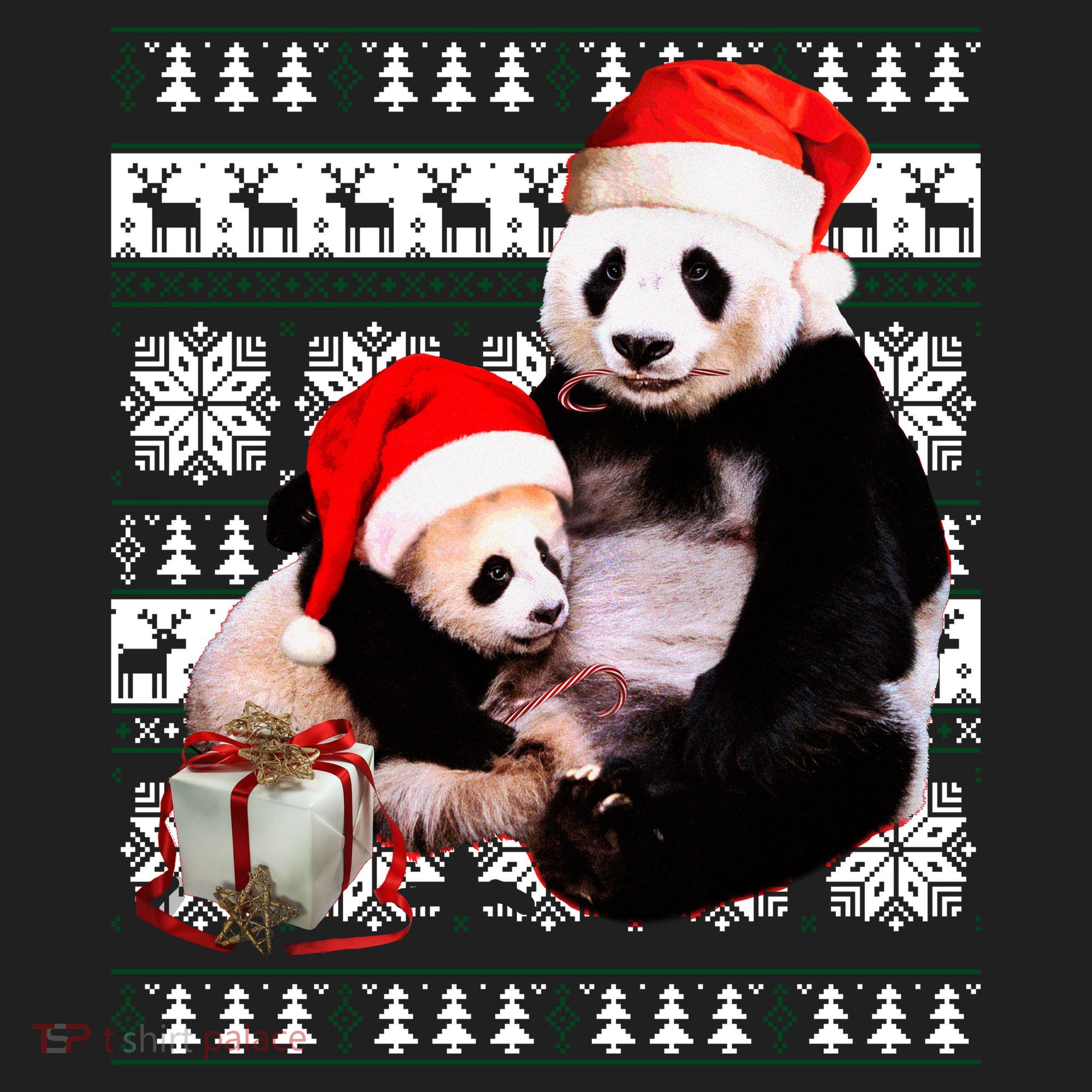 Ugly Christmas Sweater Panda Bears Beanie