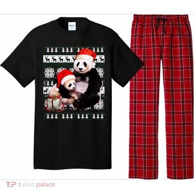 Ugly Christmas Sweater Panda Bears Pajama Set