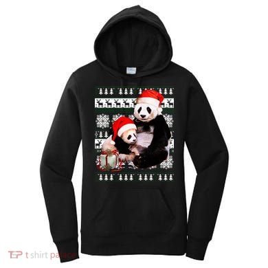 Ugly Christmas Sweater Panda Bears Women's Hoodie
