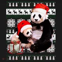 Ugly Christmas Sweater Panda Bears Women's Hoodie thumb 2