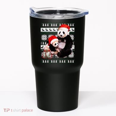 Ugly Christmas Sweater Panda Bears Tumbler