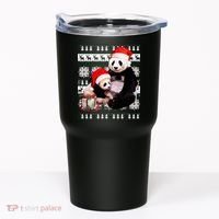 Ugly Christmas Sweater Panda Bears Tumbler thumb 0