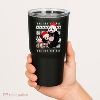 Ugly Christmas Sweater Panda Bears Tumbler thumb 2