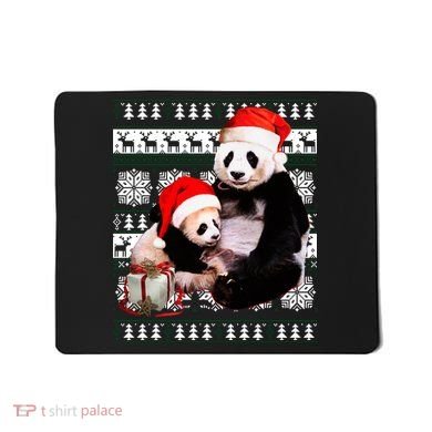 Ugly Christmas Sweater Panda Bears Mousepad