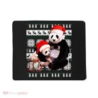 Ugly Christmas Sweater Panda Bears Mousepad thumb 0