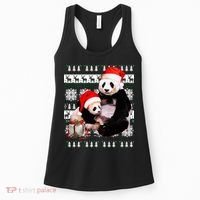 Ugly Christmas Sweater Panda Bears Women's Tank Top thumb 0