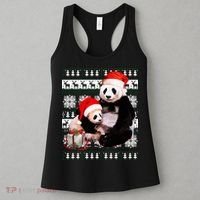 Ugly Christmas Sweater Panda Bears Women's Tank Top thumb 3