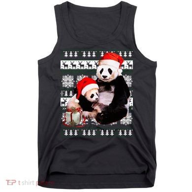 Ugly Christmas Sweater Panda Bears Tank Top