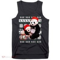 Ugly Christmas Sweater Panda Bears Tank Top thumb 0