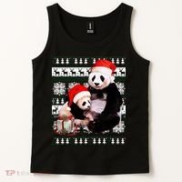 Ugly Christmas Sweater Panda Bears Tank Top thumb 2