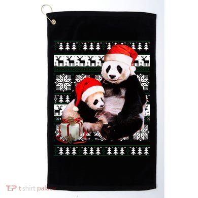 Ugly Christmas Sweater Panda Bears Golf Towel