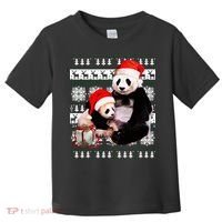 Ugly Christmas Sweater Panda Bears Toddler T-Shirt thumb 0