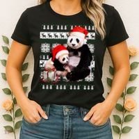 Ugly Christmas Sweater Panda Bears Women's T-Shirt thumb 2