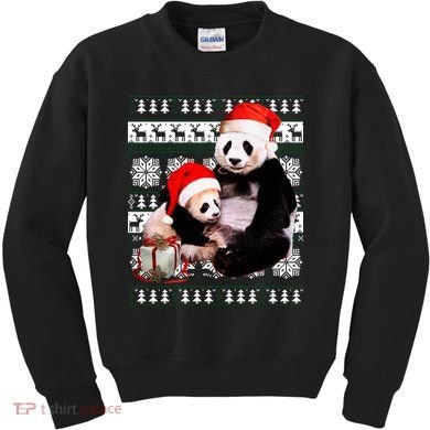 Ugly Christmas Sweater Panda Bears Kids Sweatshirt