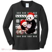 Ugly Christmas Sweater Panda Bears Kids Long Sleeve Shirt thumb 0