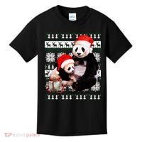Ugly Christmas Sweater Panda Bears Kids T-Shirt thumb 0