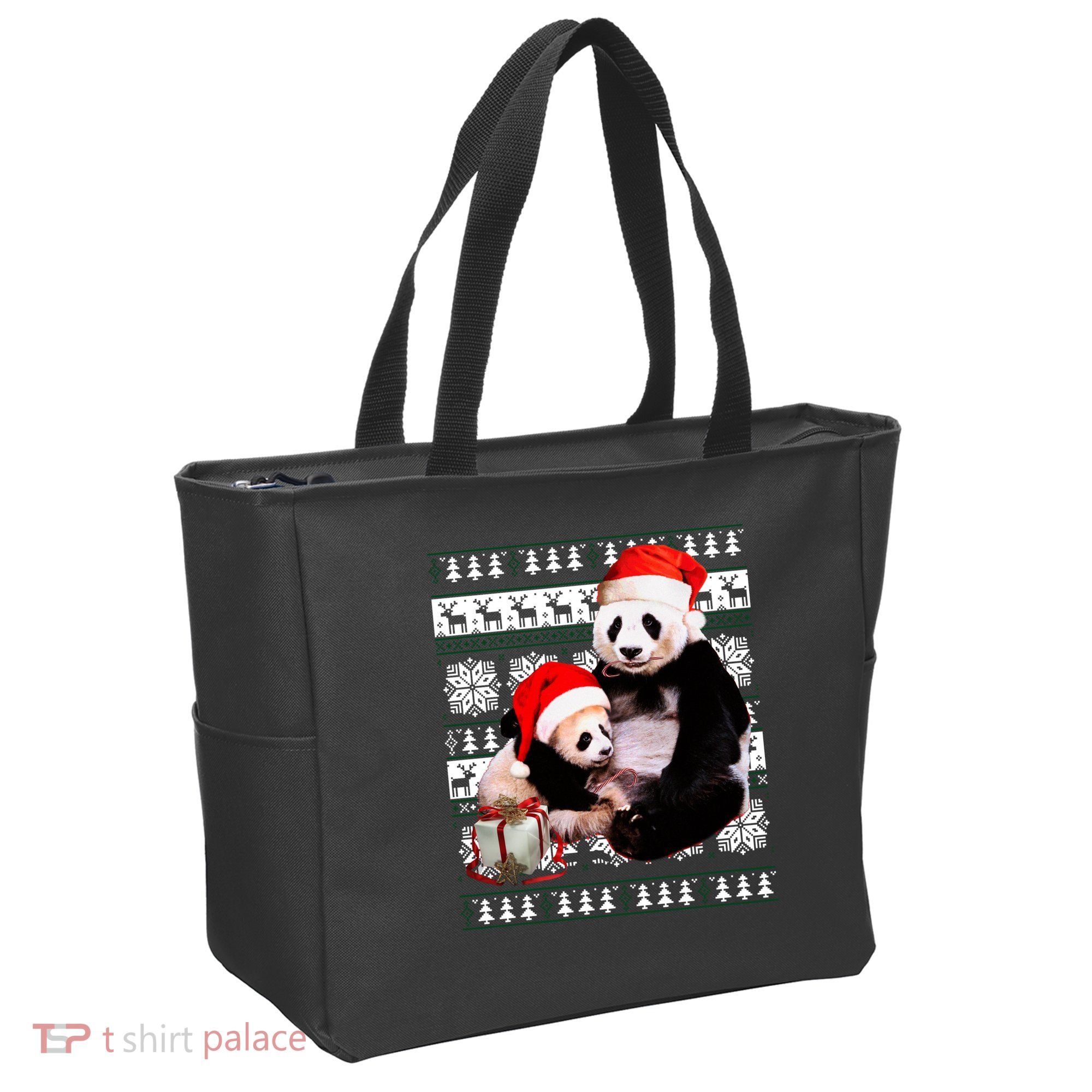 Ugly Christmas Sweater Panda Bears Tote Bag