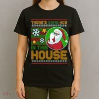 Ugly Christmas Sweater Santa Claus Hos In This House T-Shirt thumb 4