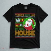 Ugly Christmas Sweater Santa Claus Hos In This House T-Shirt thumb 5