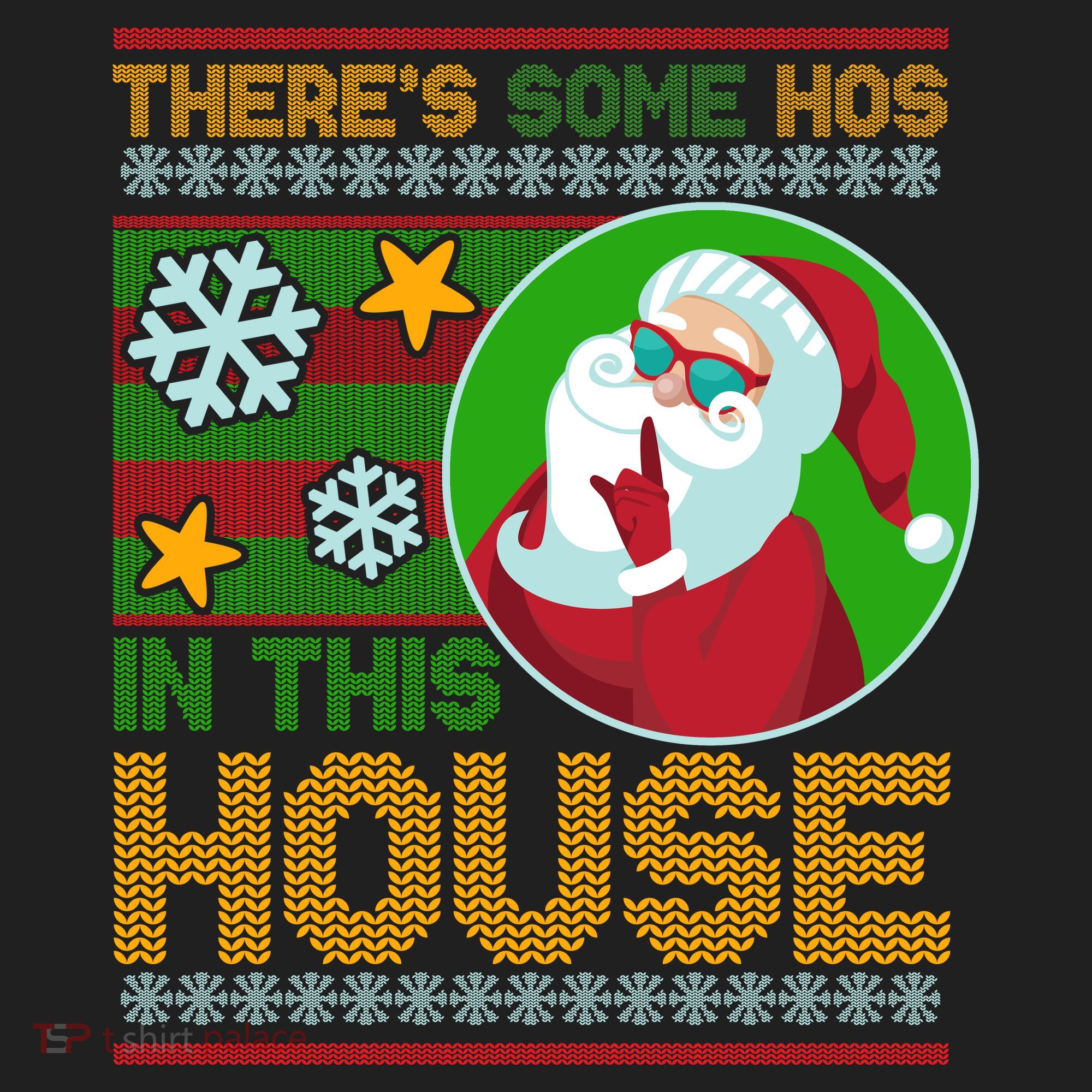 Ugly Christmas Sweater Santa Claus Hos In This House Hat