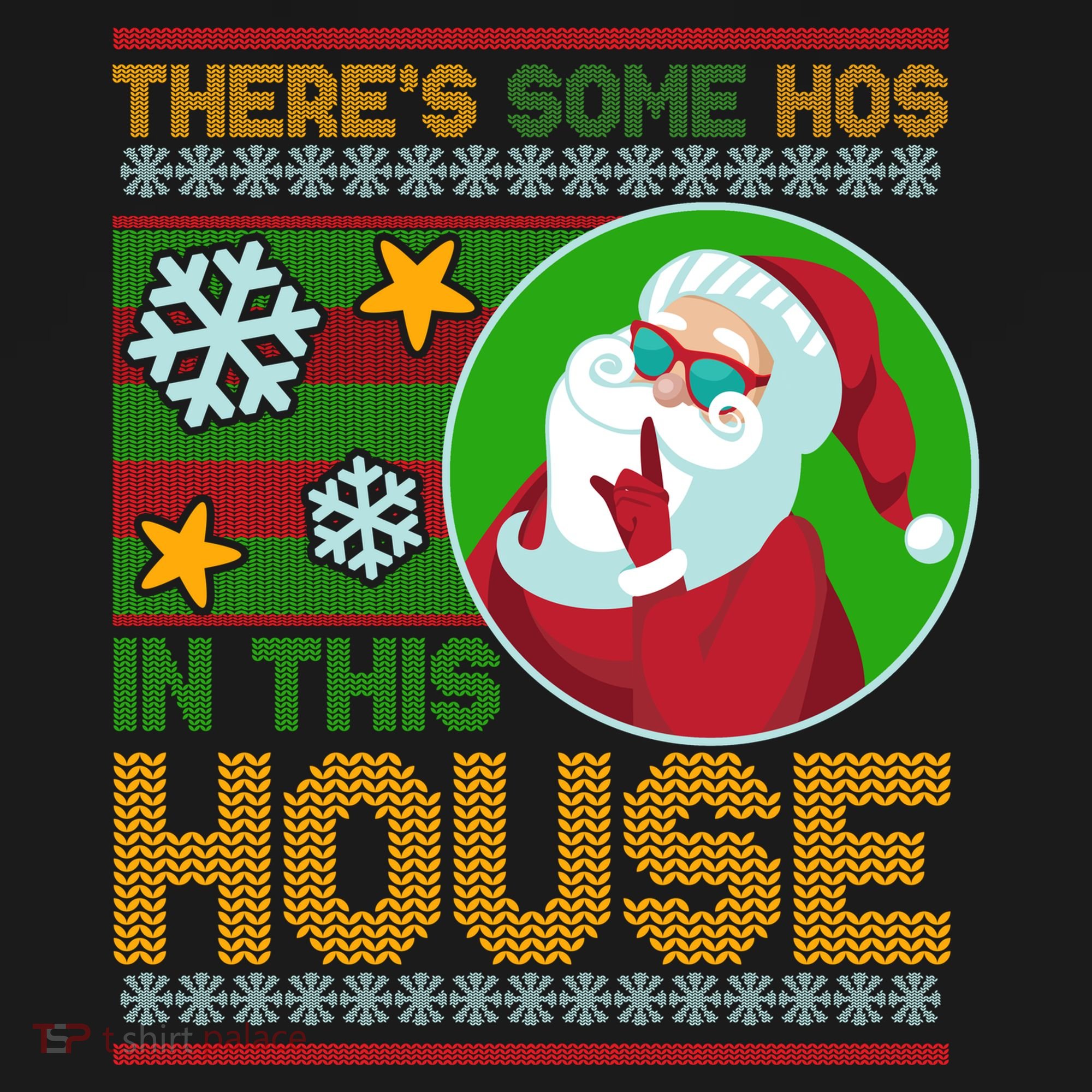 Ugly Christmas Sweater Santa Claus Hos In This House Tote Bag