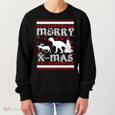 Ugly Christmas Sweater T-Rex Ate Reindeer Women's Sweatshirt