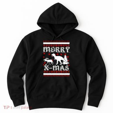 Ugly Christmas Sweater T-Rex Ate Reindeer Hoodie