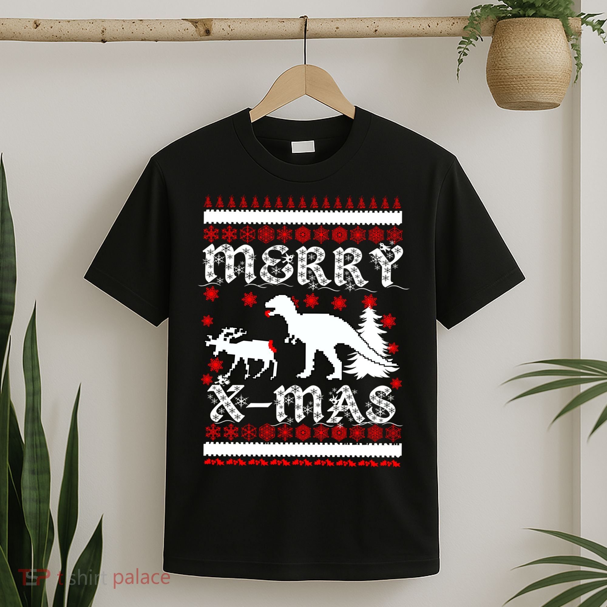 Ugly Christmas Sweater T-Rex Ate Reindeer T-Shirt