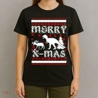 Ugly Christmas Sweater T-Rex Ate Reindeer T-Shirt thumb 4