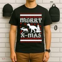 Ugly Christmas Sweater T-Rex Ate Reindeer T-Shirt thumb 6